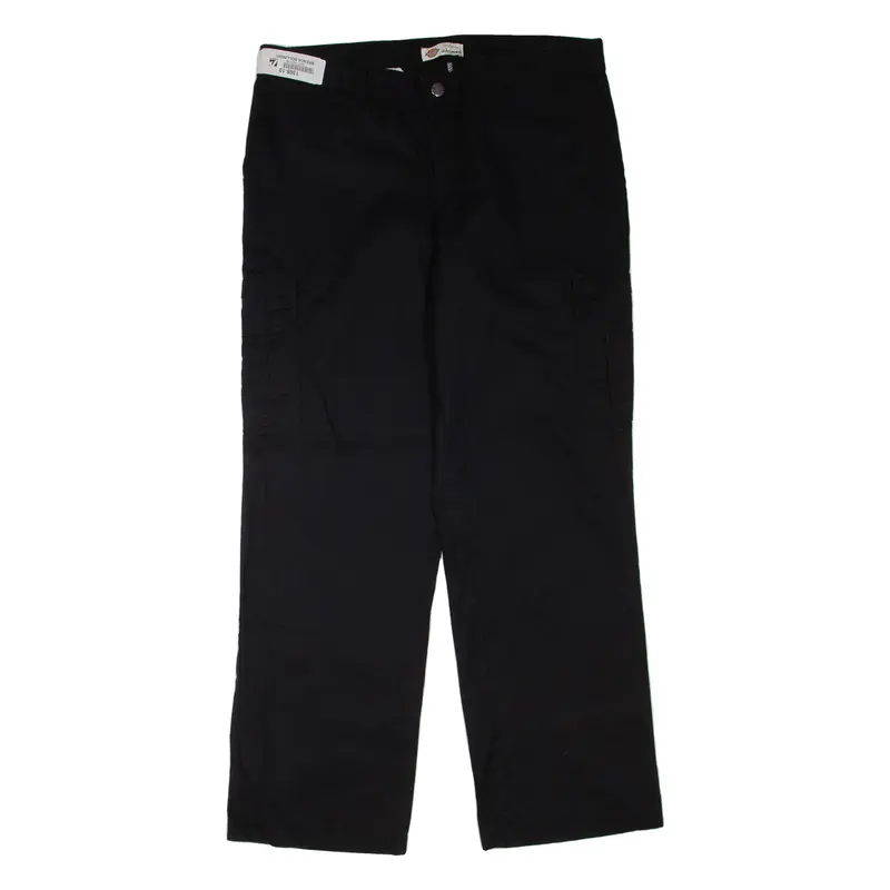 DICKIES Cargo Womens Trousers Black Regular Straight W34 L30