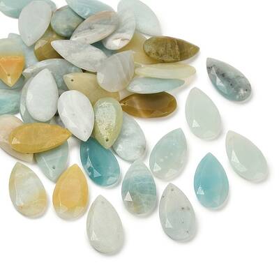 Natural Flower Amazonite Faceted Pendants