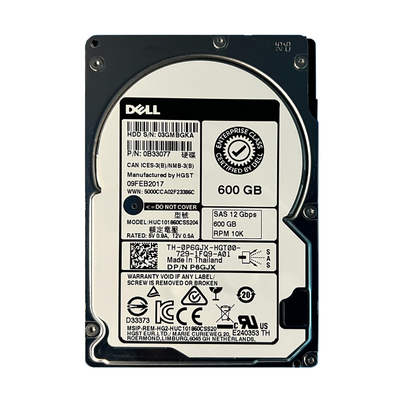 P6GJX Dell 600GB 12Gb/s SAS 10000 2.5-Inch Hard Drive