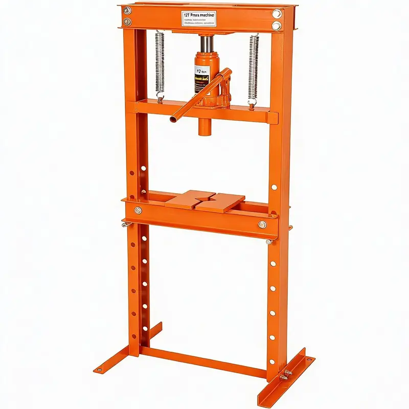 Garvee 12 Ton H-Frame Hydraulic Shop Press, Garage Floor Press with Adjustable Height (3.54 to 24.8), Stamping Plates, Buil...