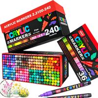 Acrylic Paint Marker Set, 0.7mm-1mm Fine Tip Acrylic Paint Pen, Waterproof & High Saturation Ideal for Wood, Metallic, Plasti...
