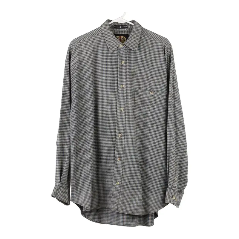 Island Force Checked Flannel Shirt - Large Grey Cotton