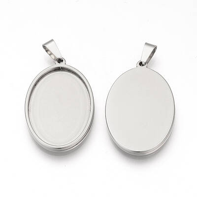 Non-Tarnish 201 Stainless Steel Pendant Cabochon Settings