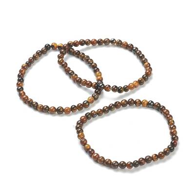 Natural Tiger Eye Beaded Stretch Bracelets