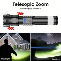 Father's Day Gift, Strong Light Laser Flashlight 3000LM, USB Rechargeable with 8 Light Modes, Strobe Light over 1 Mile, Stron...