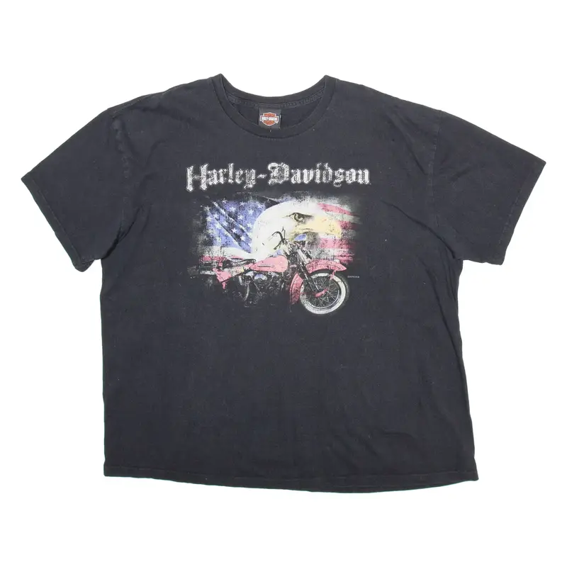 HARLEY DAVIDSON Mens Biker T-Shirt Black XL