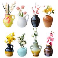 8 PCS Mini Vase Magnets, 3D Ceramic Flower Vase Fridge Magnets, Cute Tiny Plant Vases Funny Magnets for Refrigerator Accessor...