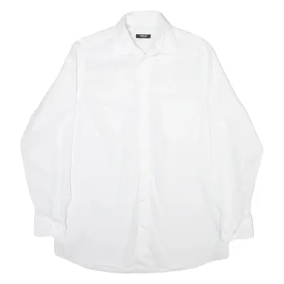 WALBUSCH Mens Plain Shirt White Long Sleeve M