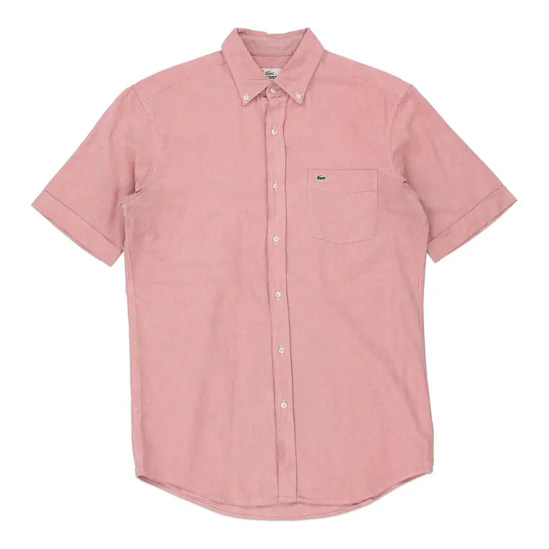 Lacoste Short Sleeve Shirt - Medium Pink Cotton