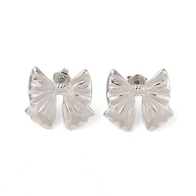 Non-Tarnish Bowknot 304 Stainless Steel Stud Earrings for Women