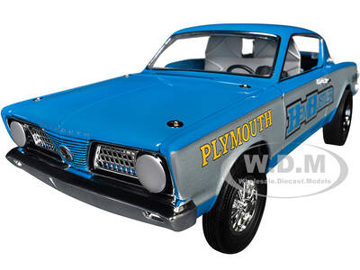 1966 Plymouth Barracuda Hemi Hustler Blue with White Stripes Limited Edition to 374 pieces Worldwide 1/18 Diecast Model Car...
