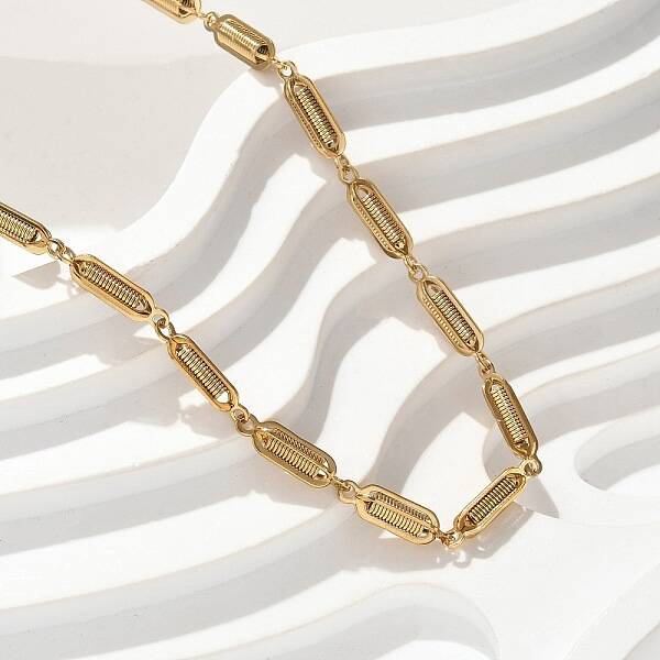 304 Stainless Steel Spiral Link Chain Necklaces