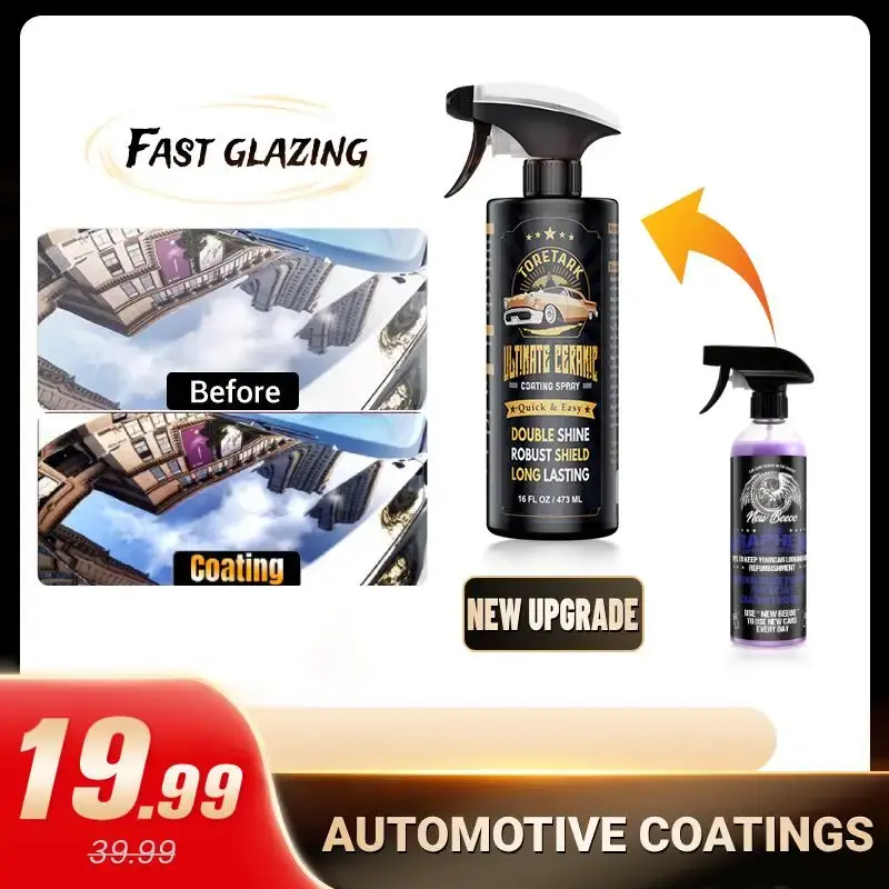Upgraded Car Graphene 3-in-1 Spray: Waterless Car Wash - High Cleaning Power - High Protection, Fast Nano Ceramic Coating Spr...