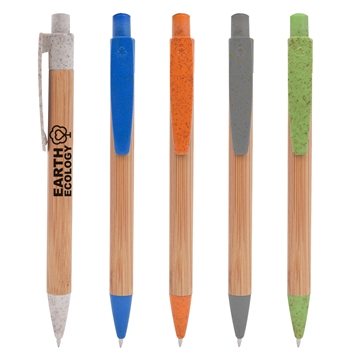 250 Customized Bamboo Harvest Writer Pen - Plunger Action
