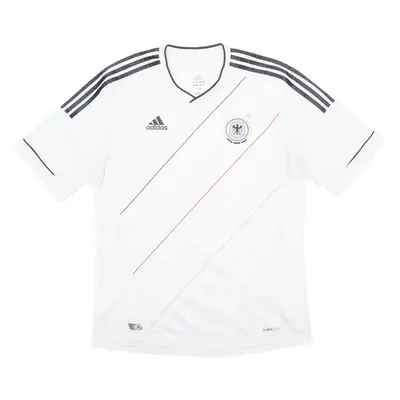 ADIDAS Germany F.C Mens Football Shirt Jersey White V-Neck L