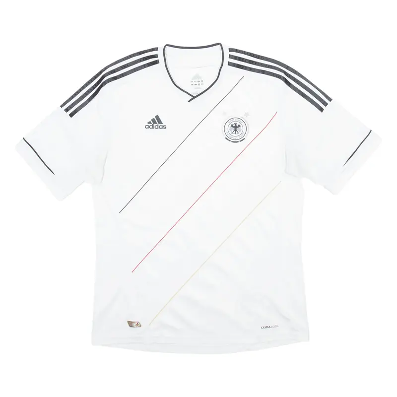 ADIDAS Germany F.C Mens Football Shirt Jersey White V-Neck L