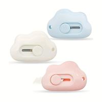 Cloud Shaped Mini Cutter, 3 Counts Portable Utility Knife, Cute Mini Cutter for Office School Dormitory Home