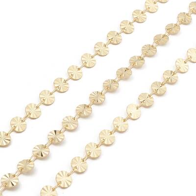 Brass Flat Round Link Chains