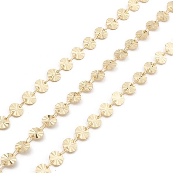 Brass Flat Round Link Chains