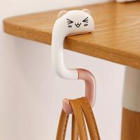 Creative Cute Cat Design Handbag Hanger, Portable Adjustable Desk Handbag Holder, Home Storage Organizer for Living Room Bedr...