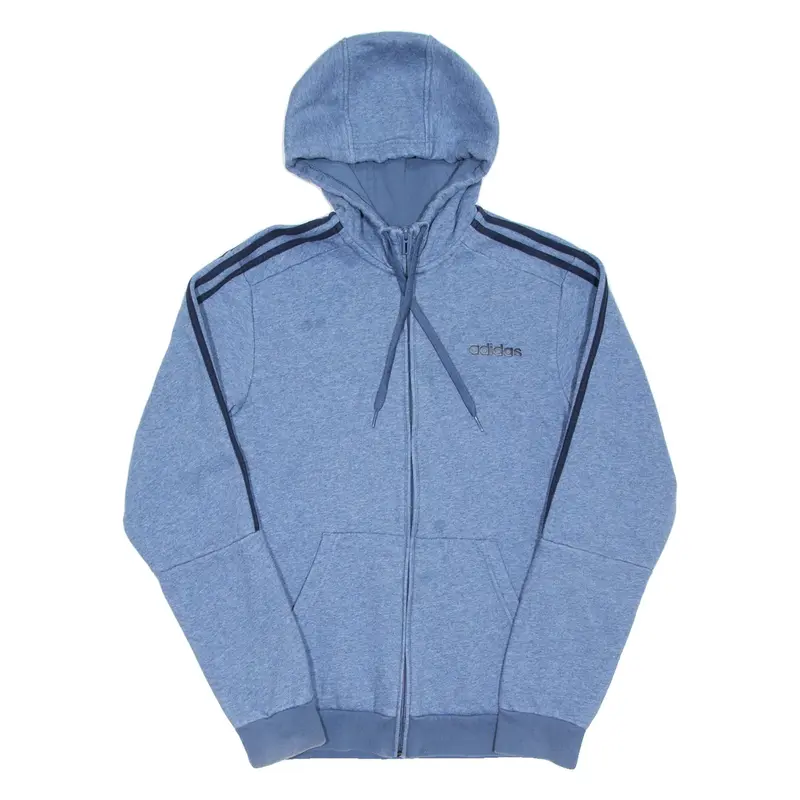 ADIDAS Mens Blue Hoodie Full Zip M