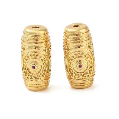 Brass Micro Pave Cubic Zirconia Beads