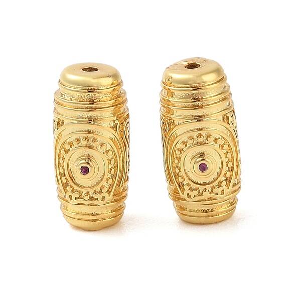 Brass Micro Pave Cubic Zirconia Beads