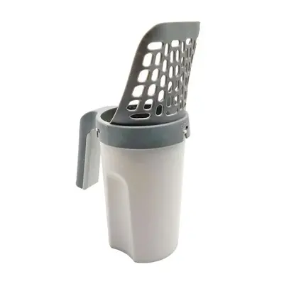 Cat Litter Scoop with Trash Can & Handle, Removable Cat Litter Shovel for Indoor, Portable Pet Waste Basket, Pet Cleaning Sup...