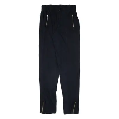 YELL-O Womens Trousers Black Slim Tapered W25 L30