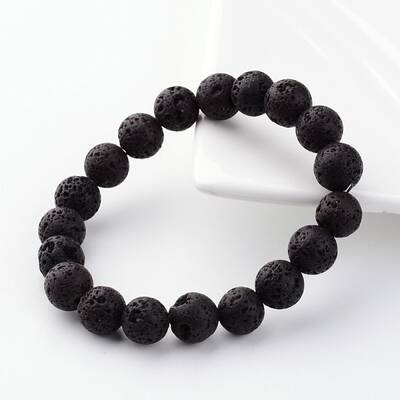 Natural Lava Rock Beads Stretch Bracelets