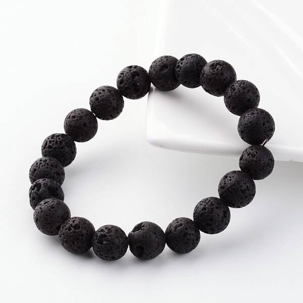 Natural Lava Rock Beads Stretch Bracelets