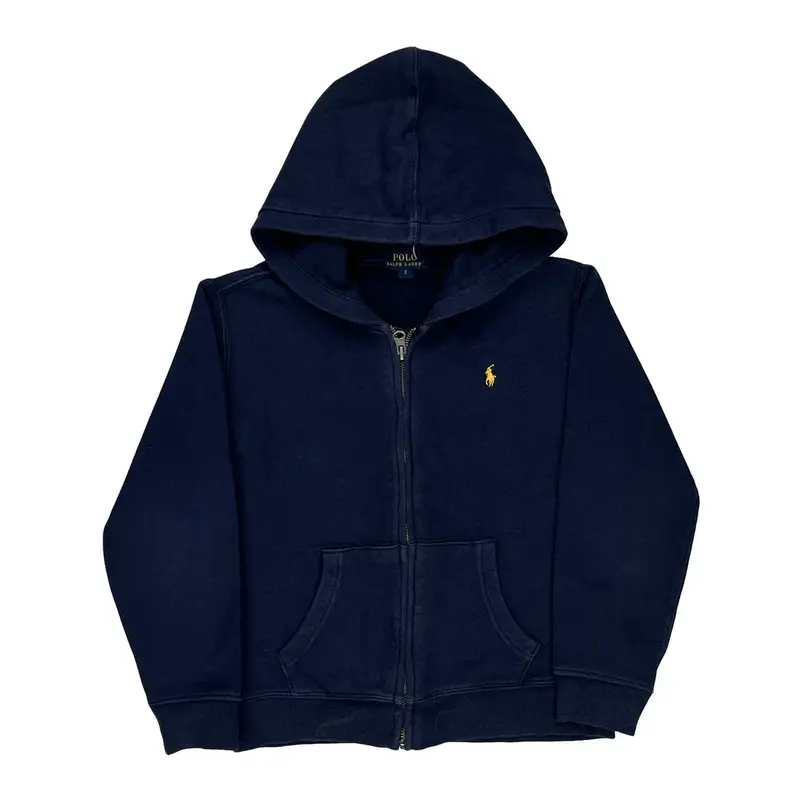Age 7 Ralph Lauren Hoodie - XS Navy Cotton Blend