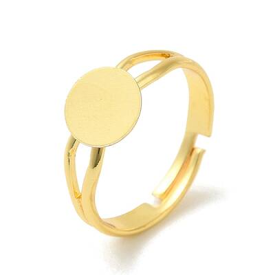 Rack Plating Adjustable Brass Plain Pad Ring Settings