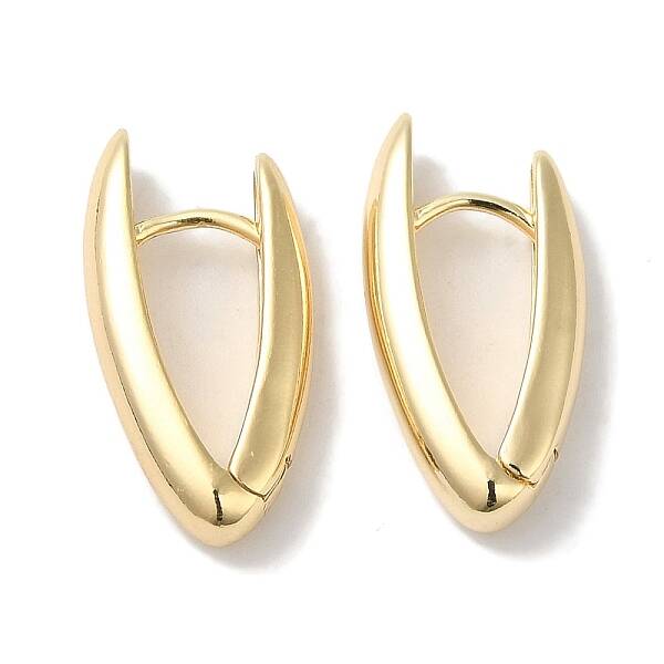 V-shapeRing Brass Hoop Earrings for Women