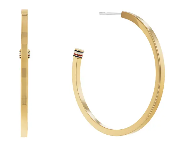 Tommy Hilfiger Orecchini A Cerchio Placcati Oro Senza Tempo 2780774