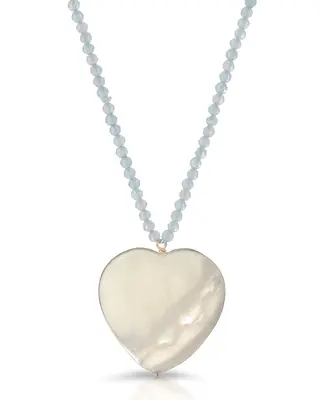 Cuore Grande Necklace | Gemstone: Aquamarine | Metal Color: Gold