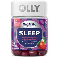 OLLY Max Strength Sleep Gummy, 10mg Melatonin, L-Theanine, Chamomile, Lemon Balm, Sugar Free, Vegetarian Sleep Aid, Strawberr...