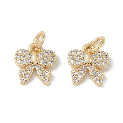 Brass Micro Pave Clear Cubic Zirconia Pendants