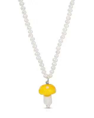 Cogumelo Necklace | Color: Yellow | Metal Color: Silver