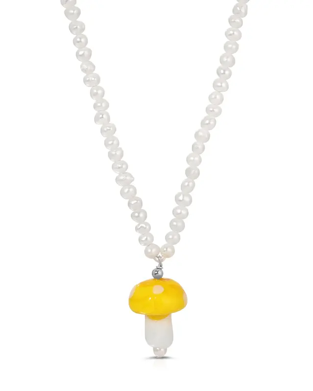 Cogumelo Necklace | Color: Yellow | Metal Color: Silver