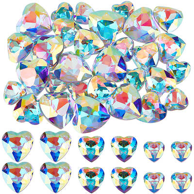 30Pcs 3 Styles Glass Rhinestone Cabochons