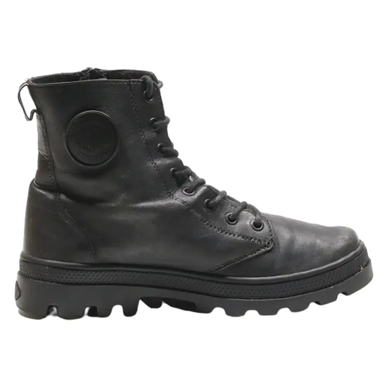 PALLADIUM Lace-Up Boots Black Leather Womens UK 5.5