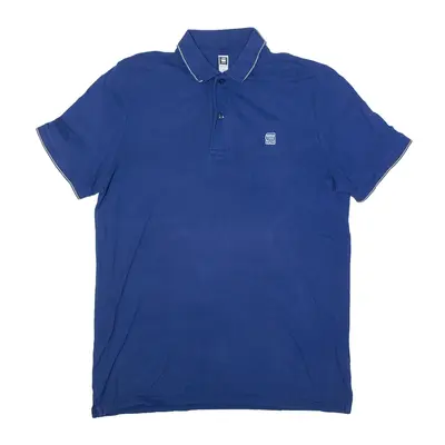 G-STAR RAW Polo Shirt Blue Short Sleeve Mens L