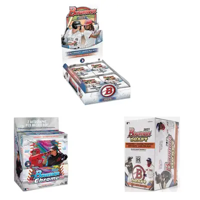 1x 2025 Bowman Jumbo Hobby, 1x 2021 Bowman Draft Asia Edition, 1x 2023 Bowman Chrome Hobby PYT Baseball Break (3 Boxes)