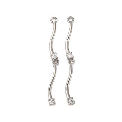 Brass Micro Pave Clear Cubic Zirconia Pendants