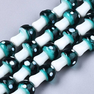 Mushroom Handmade Lampwork Beads Strands