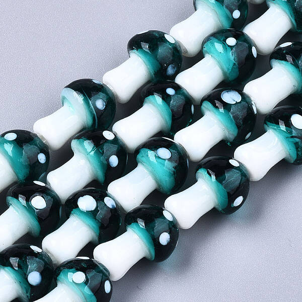 Mushroom Handmade Lampwork Beads Strands