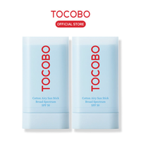 [TOCOBO Official] 2 PACK Cotton Airy Sun Stick Broad Spectrum SPF50 | Non-Sticky Matte Finish Sun Protection for Face and Bod...