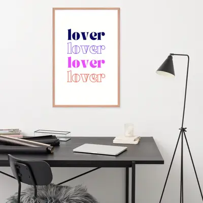 Love Multiplied - Colorful Text Framed Poster