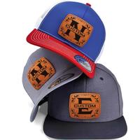 Custom Initials Engraved Leather Patch Hat